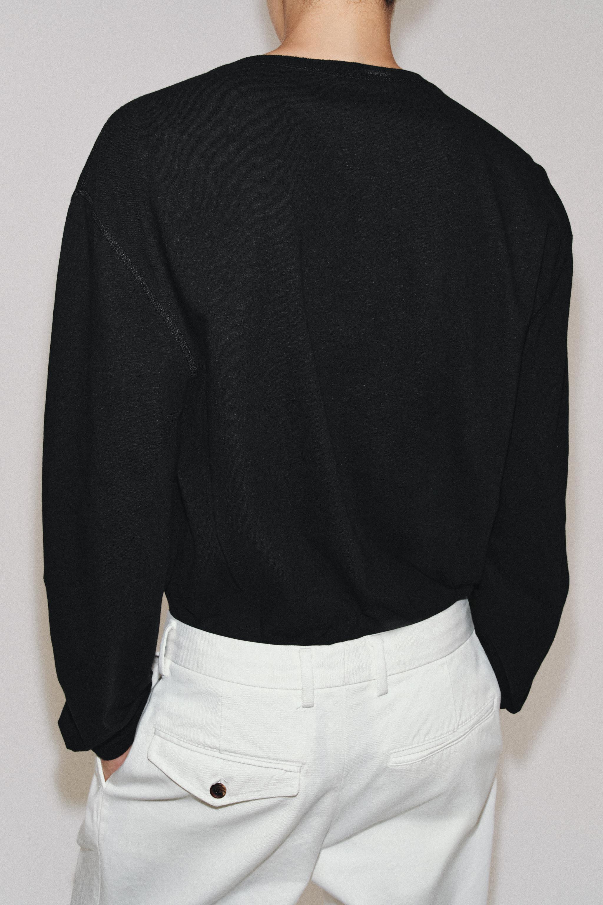 LINEN BLEND HENLEY SHIRT